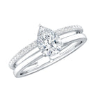 Lab Grown Diamond Pear Shaped Solitaire Engagement Ring Lab - ( EF-VS ) - Rosec Jewels