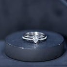 Lab Grown Diamond Pear Shaped Solitaire Engagement Ring Lab - ( EF-VS ) - Rosec Jewels
