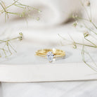 Lab Grown Diamond Pear Shaped Solitaire Engagement Ring Lab - ( EF-VS ) - Rosec Jewels