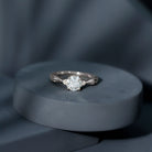 Certified Lab Grown Diamond 6 MM Solitaire Promise Ring Lab - ( EF-VS ) - Rosec Jewels