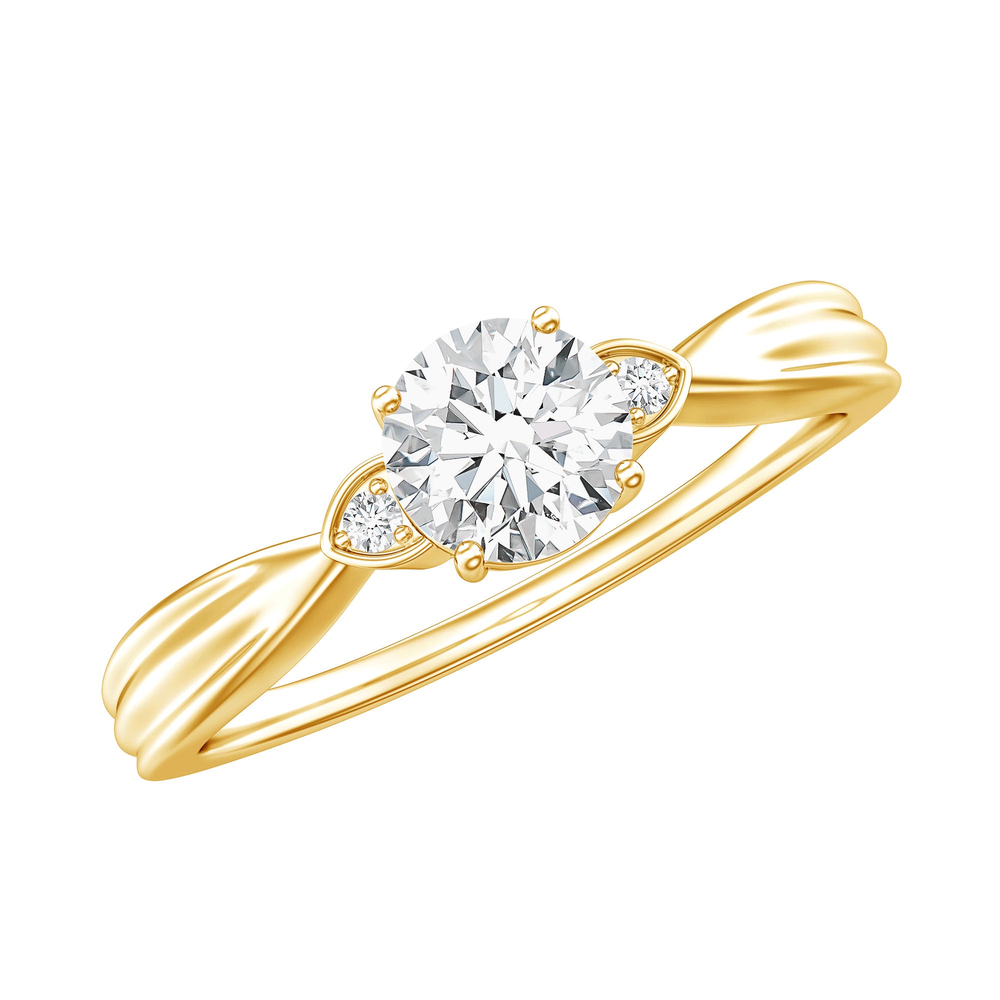 Certified Lab Grown Diamond 6 MM Solitaire Promise Ring Lab - ( EF-VS ) - Rosec Jewels