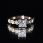 Rosec Jewels-Lab Grown Diamond 5 MM Princess Cut Engagement Ring With Side Stones