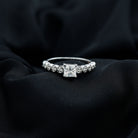 Rosec Jewels-Lab Grown Diamond 5 MM Princess Cut Engagement Ring With Side Stones