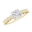 Rosec Jewels-Lab Grown Diamond 5 MM Princess Cut Engagement Ring With Side Stones