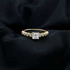 Rosec Jewels-Lab Grown Diamond 5 MM Princess Cut Engagement Ring With Side Stones