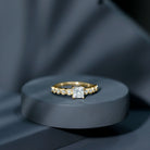 Rosec Jewels-Lab Grown Diamond 5 MM Princess Cut Engagement Ring With Side Stones