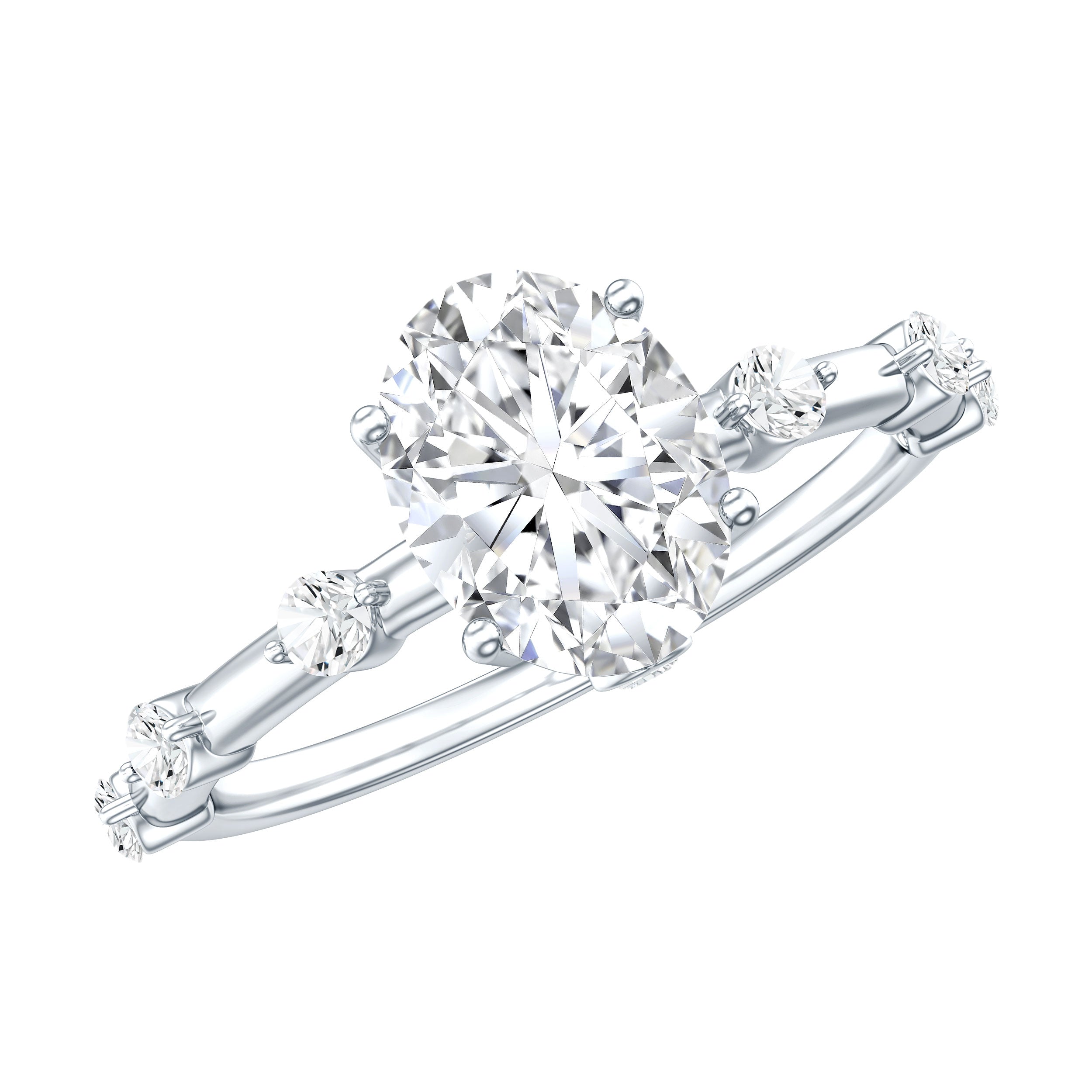 Lab Grown Diamond 6X8 MM Oval Solitaire Engagement Ring Lab - ( EF-VS ) - Rosec Jewels