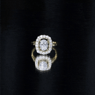 Rosec Jewels-Certified 6X8 MM Oval Lab Grown Diamond Halo Engagement Ring
