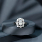Rosec Jewels-Certified 6X8 MM Oval Lab Grown Diamond Halo Engagement Ring
