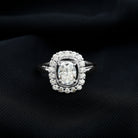 Rosec Jewels-Certified 6X8 MM Oval Lab Grown Diamond Halo Engagement Ring