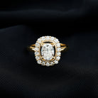 Rosec Jewels-Certified 6X8 MM Oval Lab Grown Diamond Halo Engagement Ring