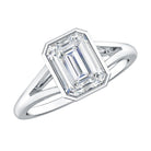 Certified Lab Grown Diamond 6X8 MM Emerald Cut Engagement Ring Lab - ( EF-VS ) - Rosec Jewels