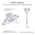 Certified Lab Grown Diamond 6X8 MM Emerald Cut Engagement Ring Lab - ( EF-VS ) - Rosec Jewels