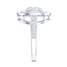 Certified 6X8 MM Oval Lab Grown Diamond Double Halo Engagement Ring Lab - ( EF-VS ) - Rosec Jewels
