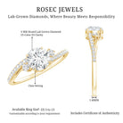 Lab Grown Diamond 6 MM Solitaire Engagement Ring With Side Stones Lab - ( EF-VS ) - Rosec Jewels