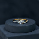 Lab Grown Diamond 6 MM Solitaire Engagement Ring With Side Stones Lab - ( EF-VS ) - Rosec Jewels
