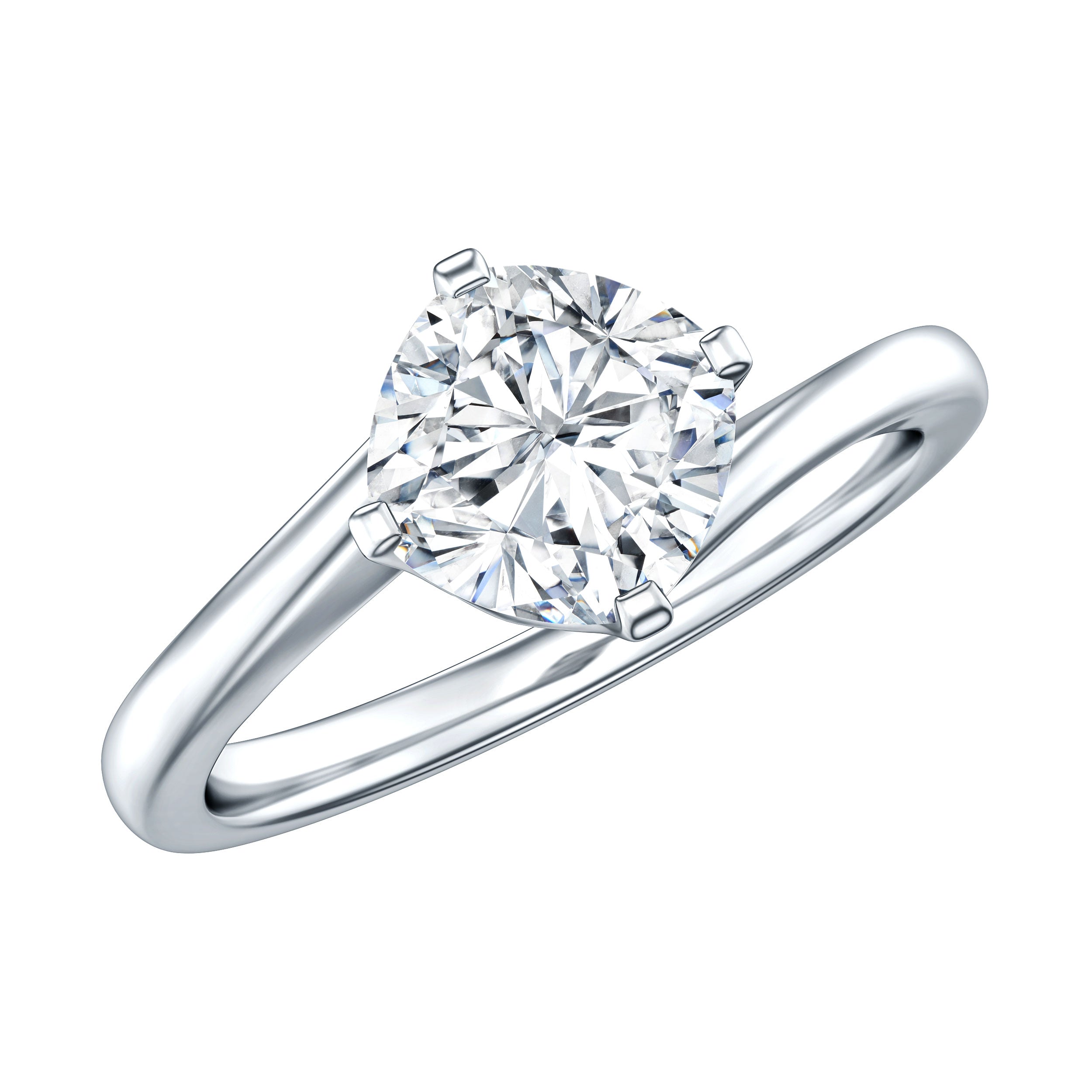 Certified 6 MM Cushion Lab Grown Diamond Solitaire Engagement Ring Lab - ( EF-VS ) - Rosec Jewels