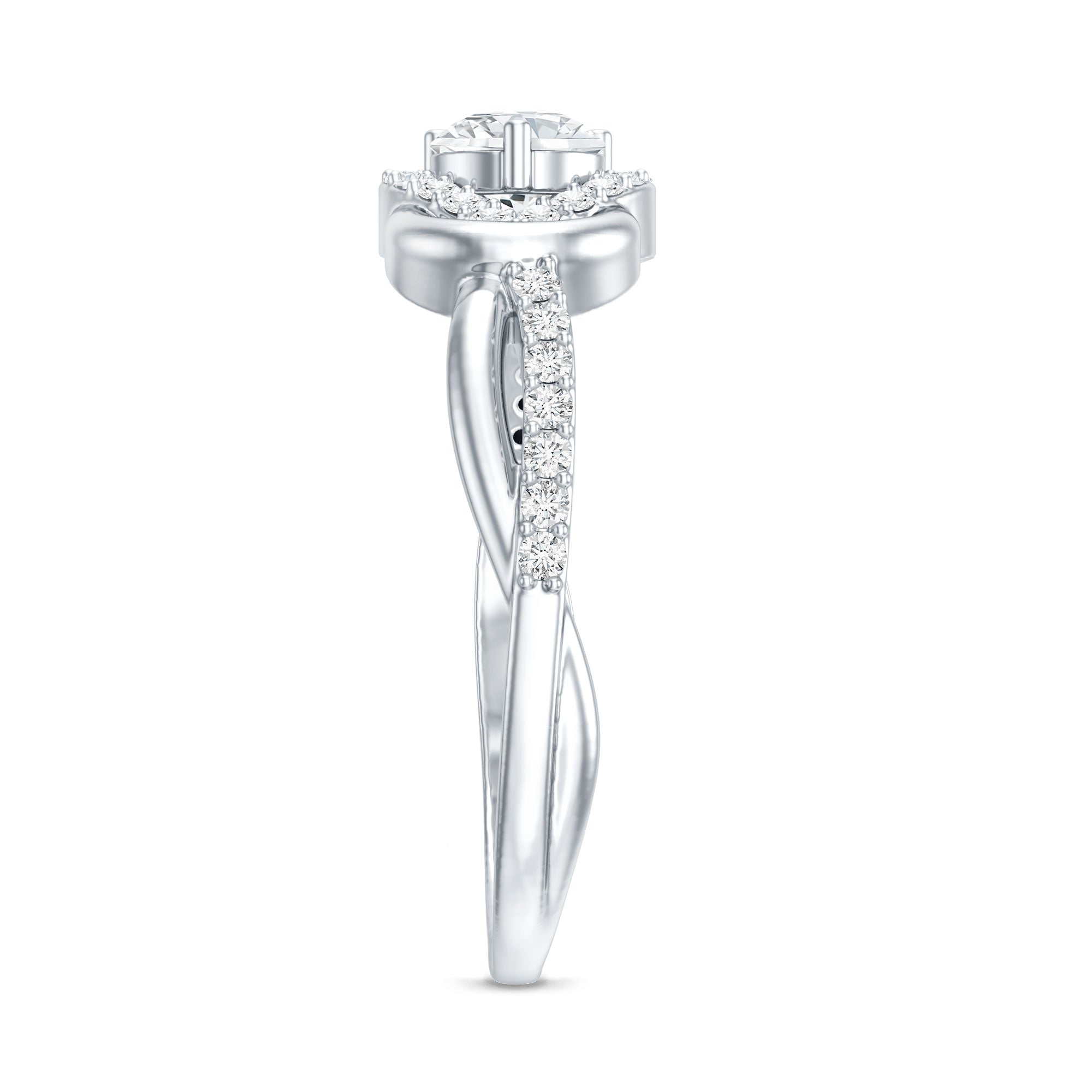 Rosec Jewels-Certified 6MM Lab Grown Diamond Love Knot Engagement Ring