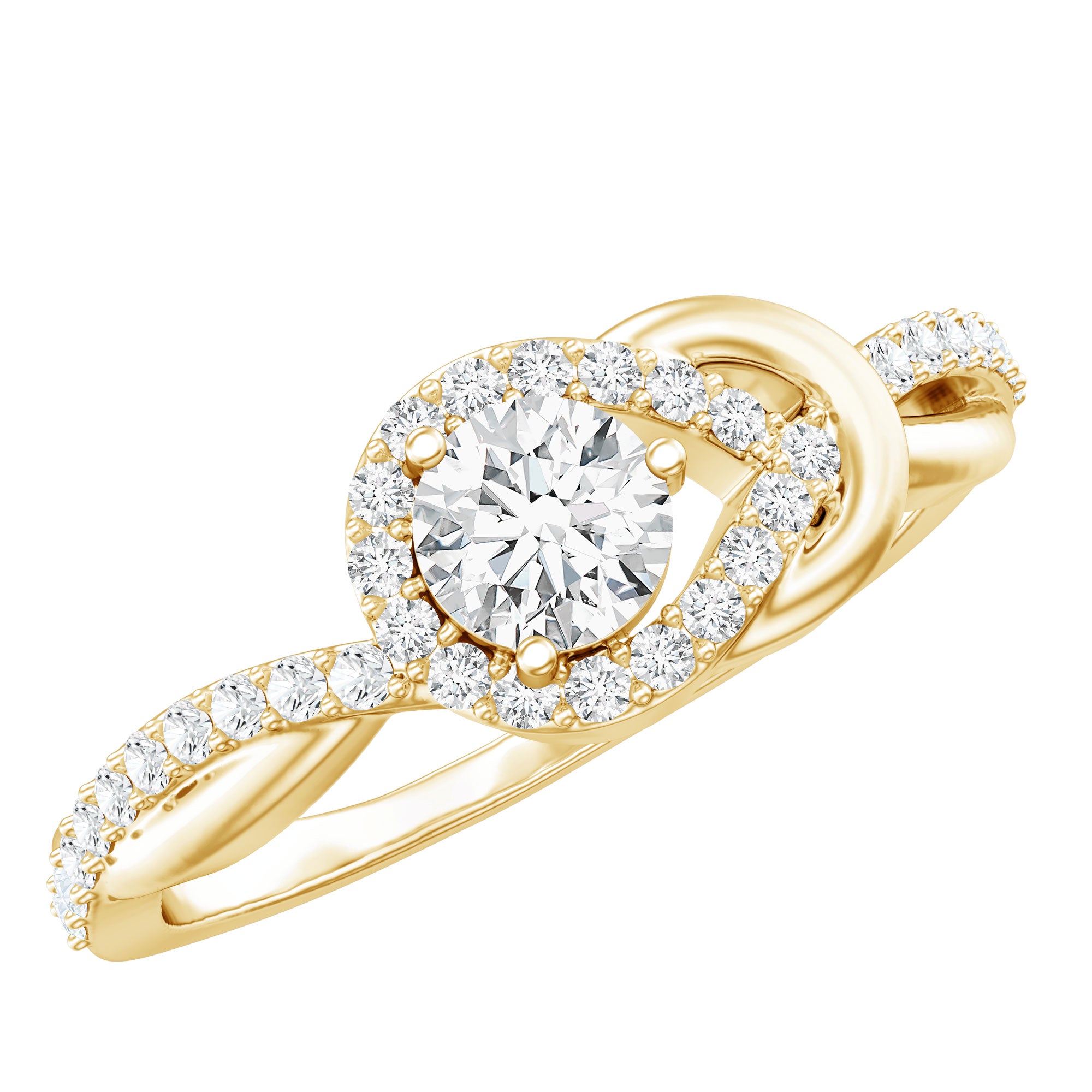 Rosec Jewels-Certified 6MM Lab Grown Diamond Love Knot Engagement Ring