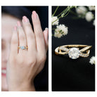 Certified 6 MM Lab Grown Diamond Prong Set Twisted Engagement Ring Lab - ( EF-VS ) - Rosec Jewels