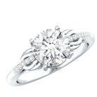 Certified 8 MM Round Lab Grown Diamond Unique Engagement Ring Lab - ( EF-VS ) - Rosec Jewels