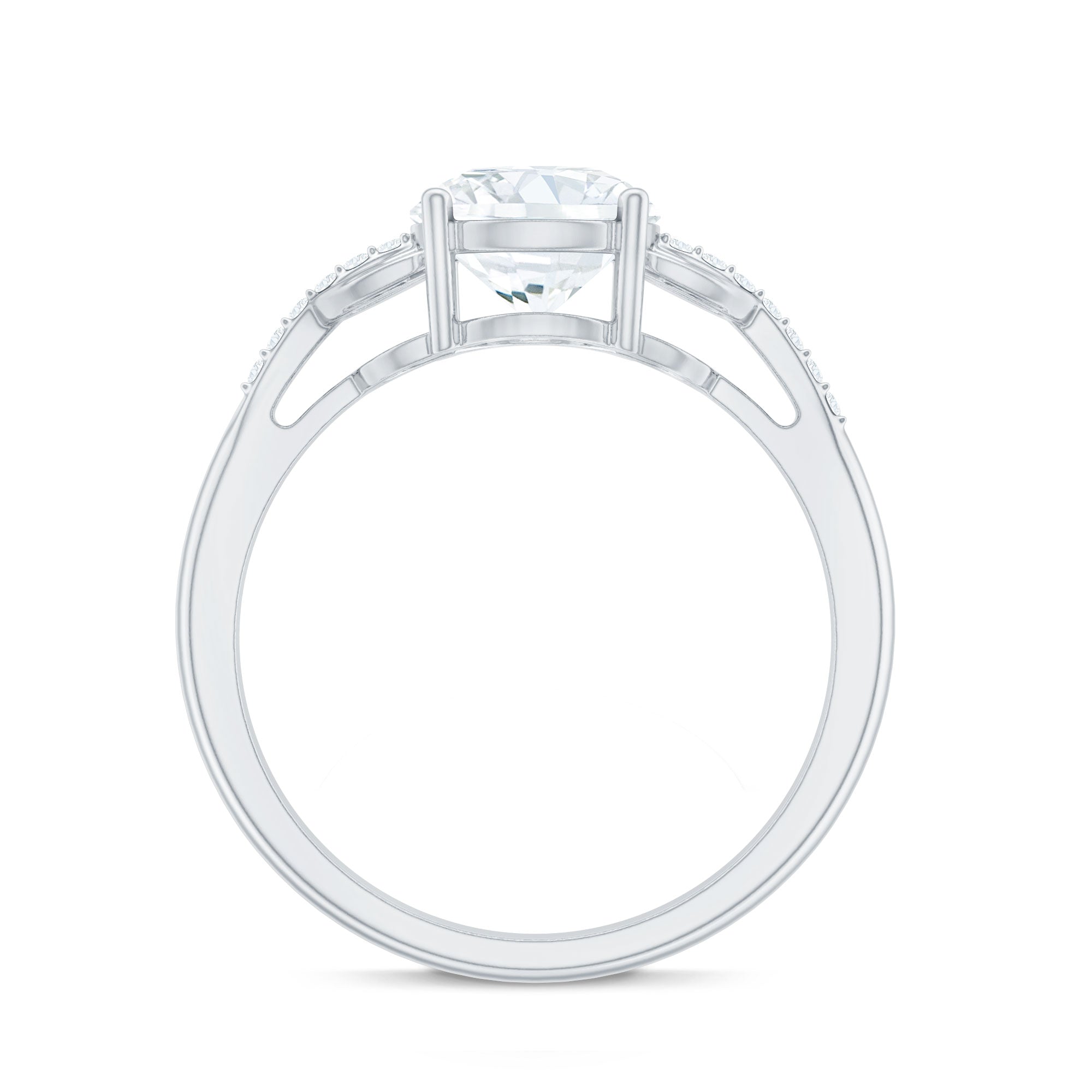 Certified 8 MM Round Lab Grown Diamond Unique Engagement Ring Lab - ( EF-VS ) - Rosec Jewels