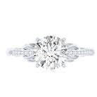 Certified 8 MM Round Lab Grown Diamond Unique Engagement Ring Lab - ( EF-VS ) - Rosec Jewels