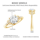 Certified 8 MM Round Lab Grown Diamond Unique Engagement Ring Lab - ( EF-VS ) - Rosec Jewels