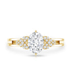 Certified 6X8MM Oval Lab Grown Diamond Designer Engagement Ring Lab - ( EF-VS ) - Rosec Jewels