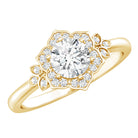 Rosec Jewels-Certified Lab Grown Diamond Art Deco Flower Engagement Ring