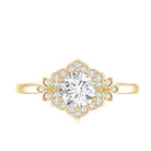 Rosec Jewels-Certified Lab Grown Diamond Art Deco Flower Engagement Ring