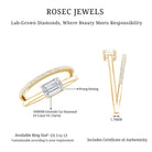 Rosec Jewels-Lab Grown Diamond 6X8MM Emerald Cut Engagement Ring With Diamond Studded Shank