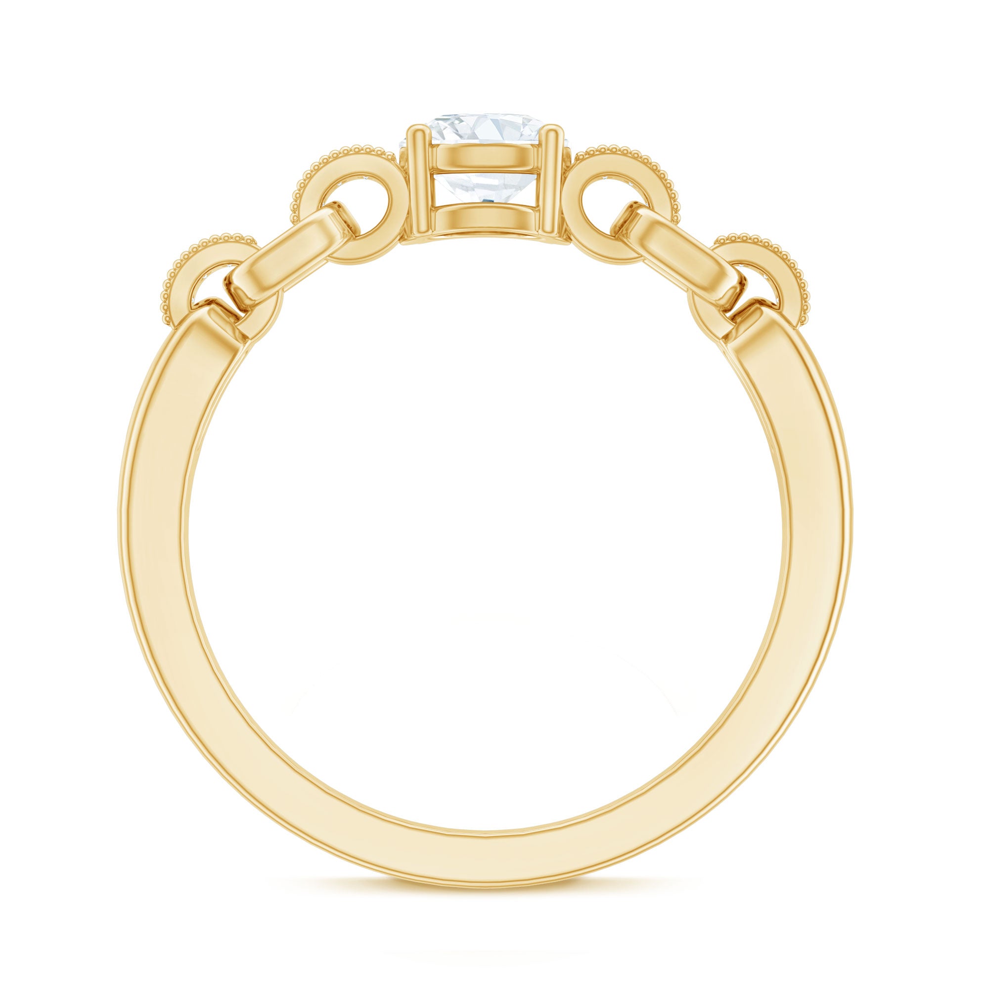 Certified 5 MM Lab Grown Diamond Promise Ring For Her Lab - ( EF-VS ) - Rosec Jewels