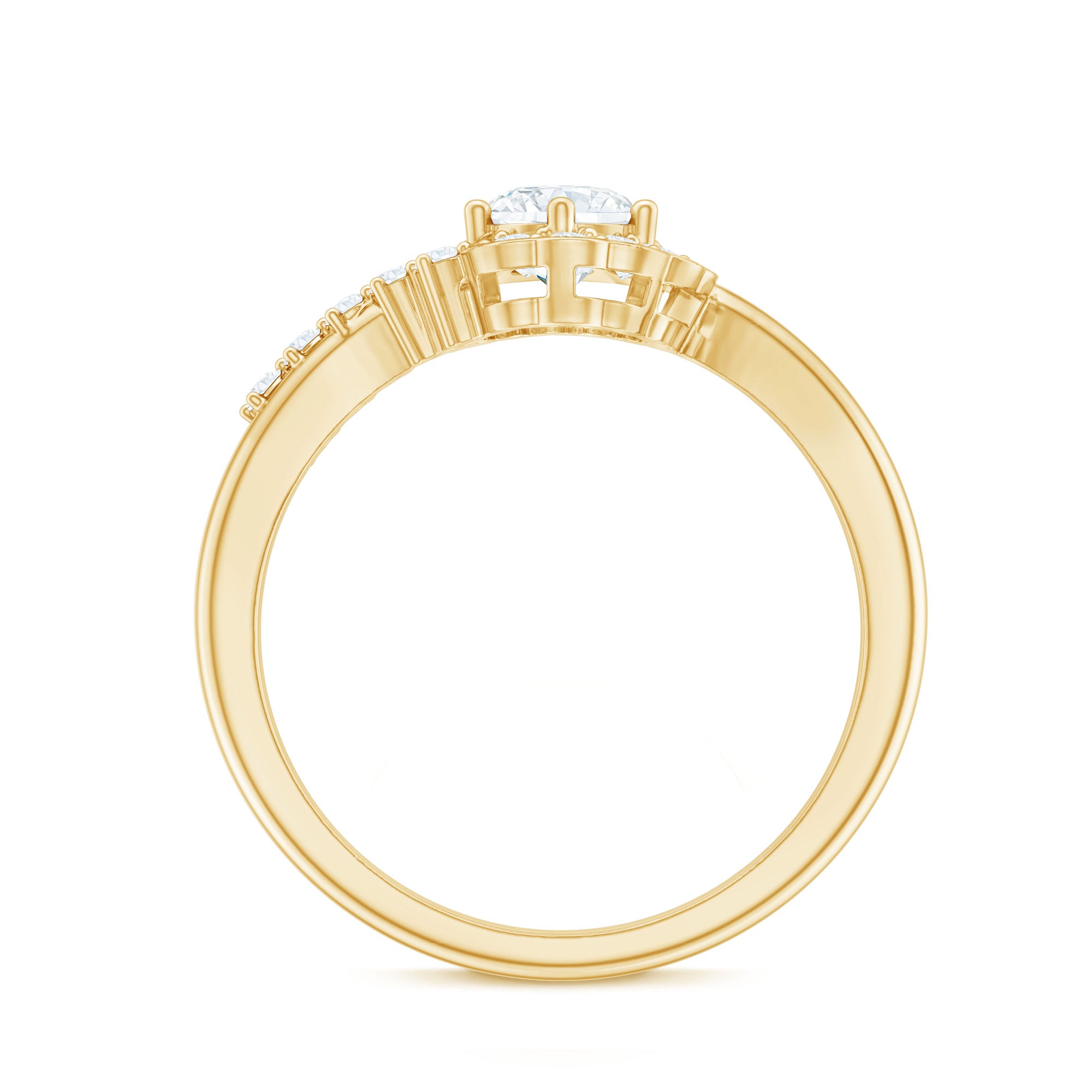 Rosec Jewels-Certified 5 MM Lab Grown Diamond Nature Inspired Engagement Ring
