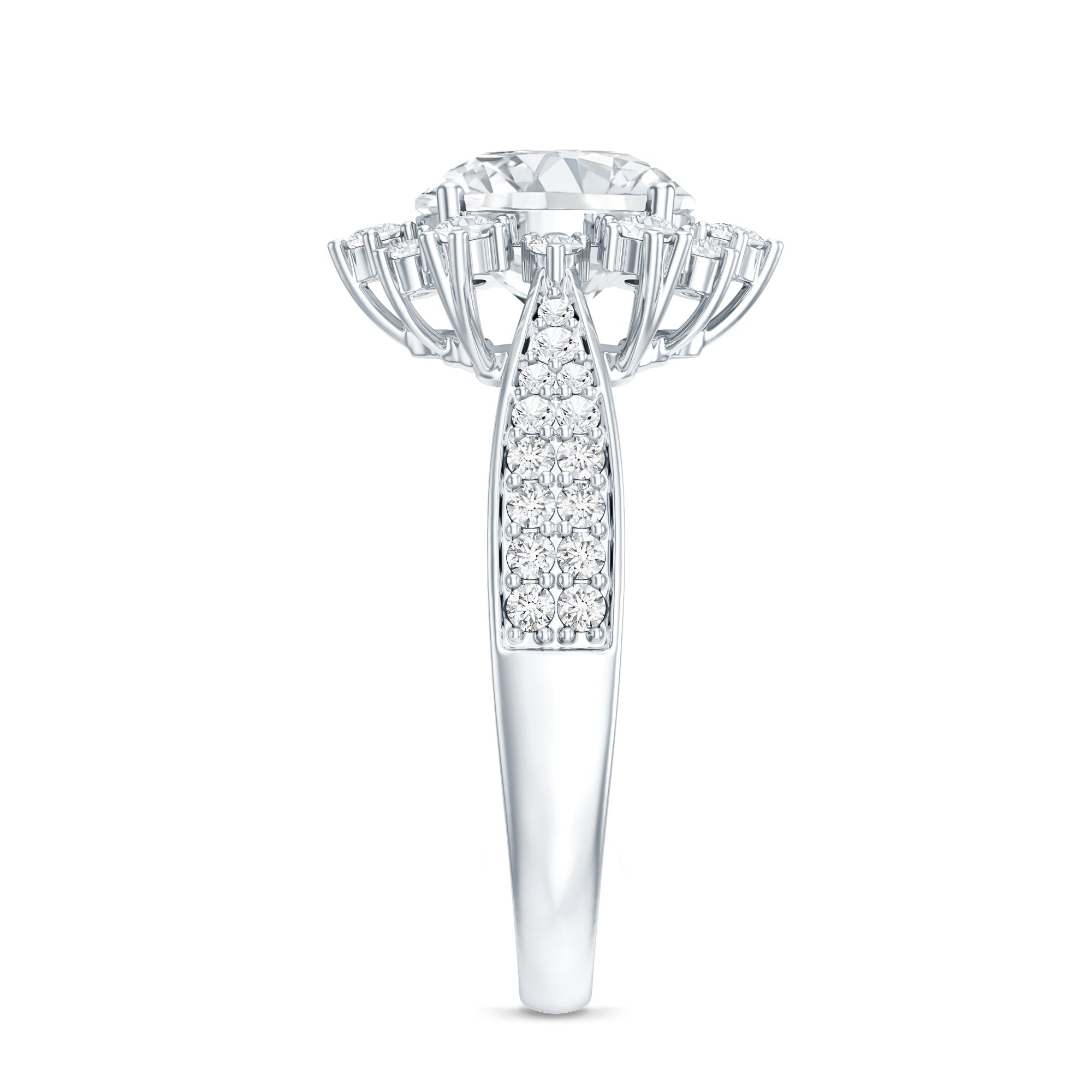 Certified 2 Carat Lab Grown Diamond Non Traditional Engagement Ring Lab - ( EF-VS ) - Rosec Jewels