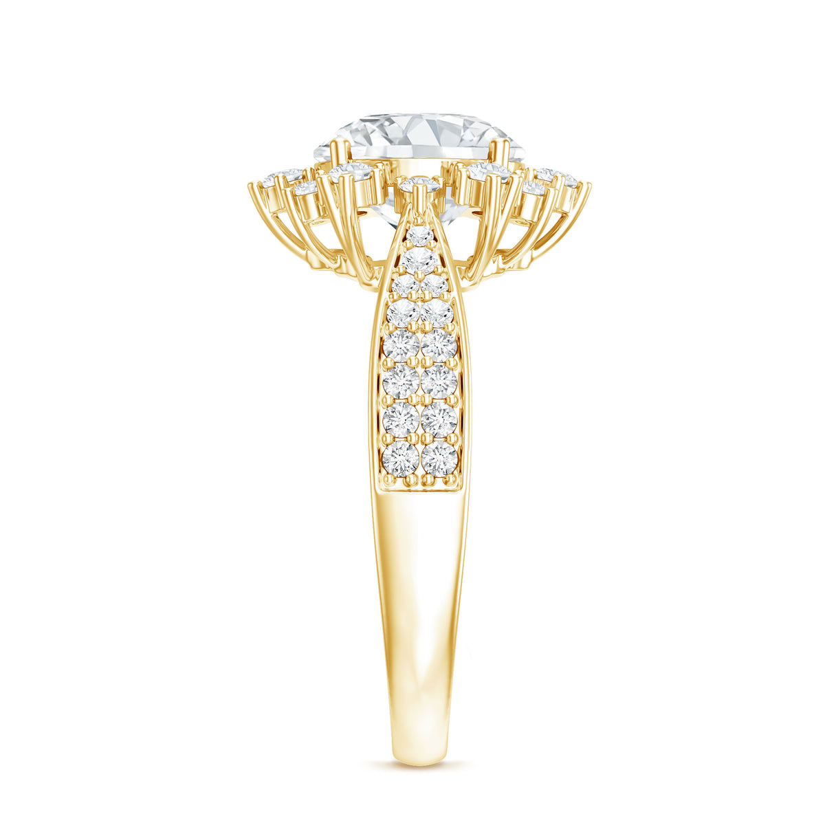 2 Carat Lab Grown Diamond Non Traditional Engagement Ring with IGI Certificate Lab - ( E-VS1 ) - Rosec Jewels