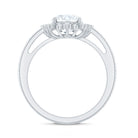 Rosec Jewels-Lab Grown Diamond 8 MM Circle Engagement Ring With Side Stones