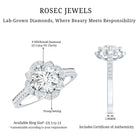 8 MM Lab Grown Diamond Vintage Engagement Ring With Diamond Studded Shank Lab - ( EF-VS ) - Rosec Jewels