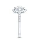 8 MM Lab Grown Diamond Vintage Engagement Ring With Diamond Studded Shank Lab - ( EF-VS ) - Rosec Jewels