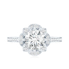 8 MM Lab Grown Diamond Vintage Engagement Ring With Diamond Studded Shank Lab - ( EF-VS ) - Rosec Jewels