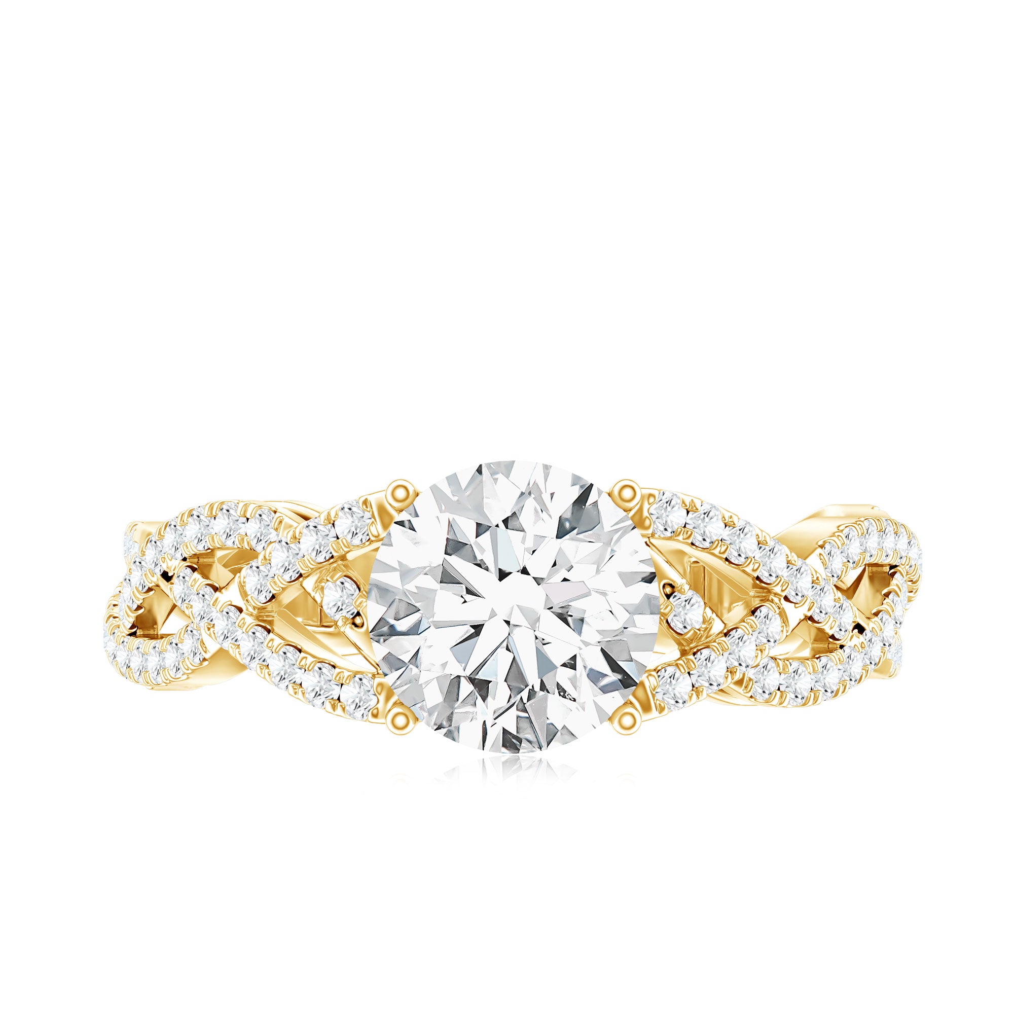 Rosec Jewels-Lab Grown Diamond 8MM Round Engagement Ring With Infinity Twist