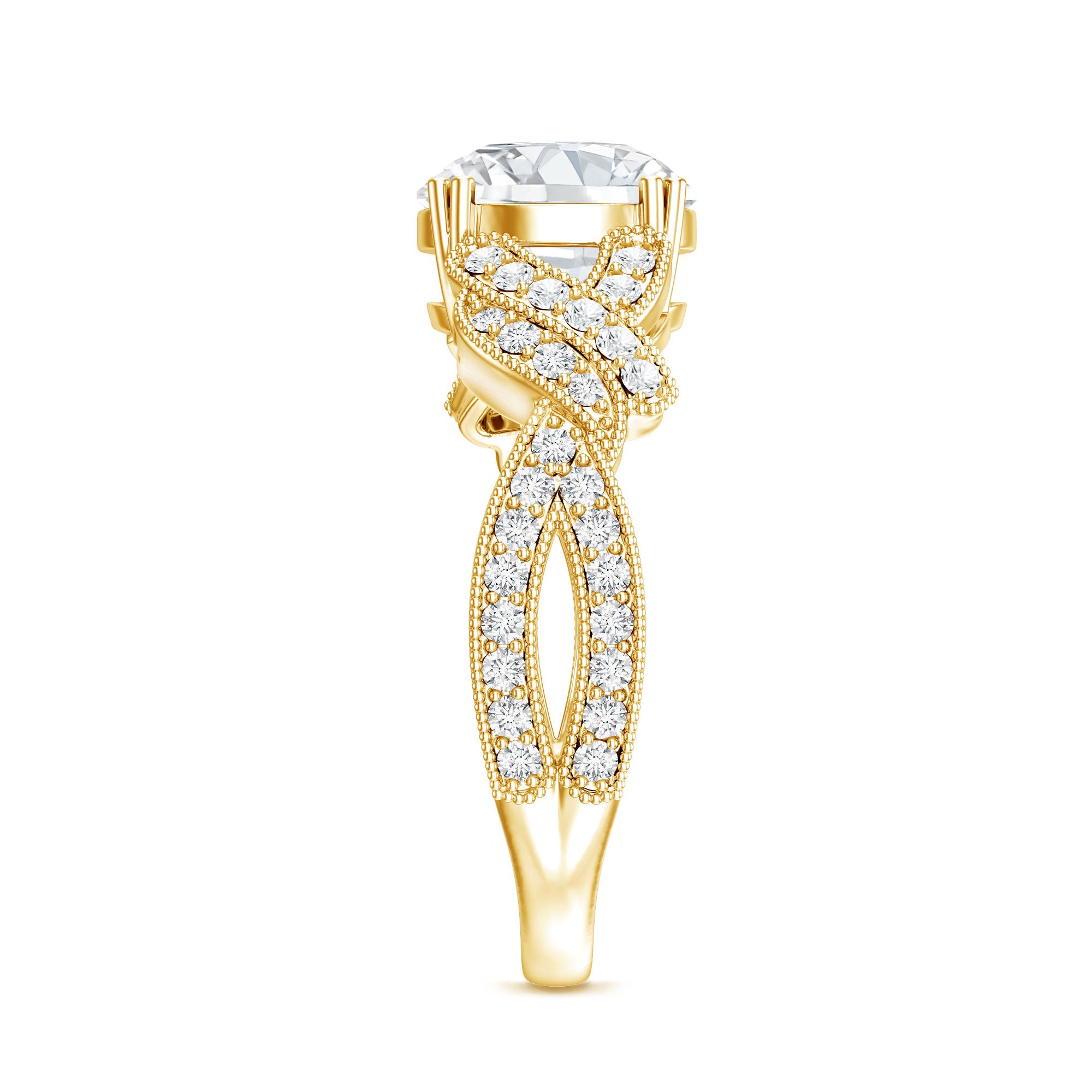 Rosec Jewels-8 MM Solitaire Lab Grown Diamond Non Traditional Engagement Ring