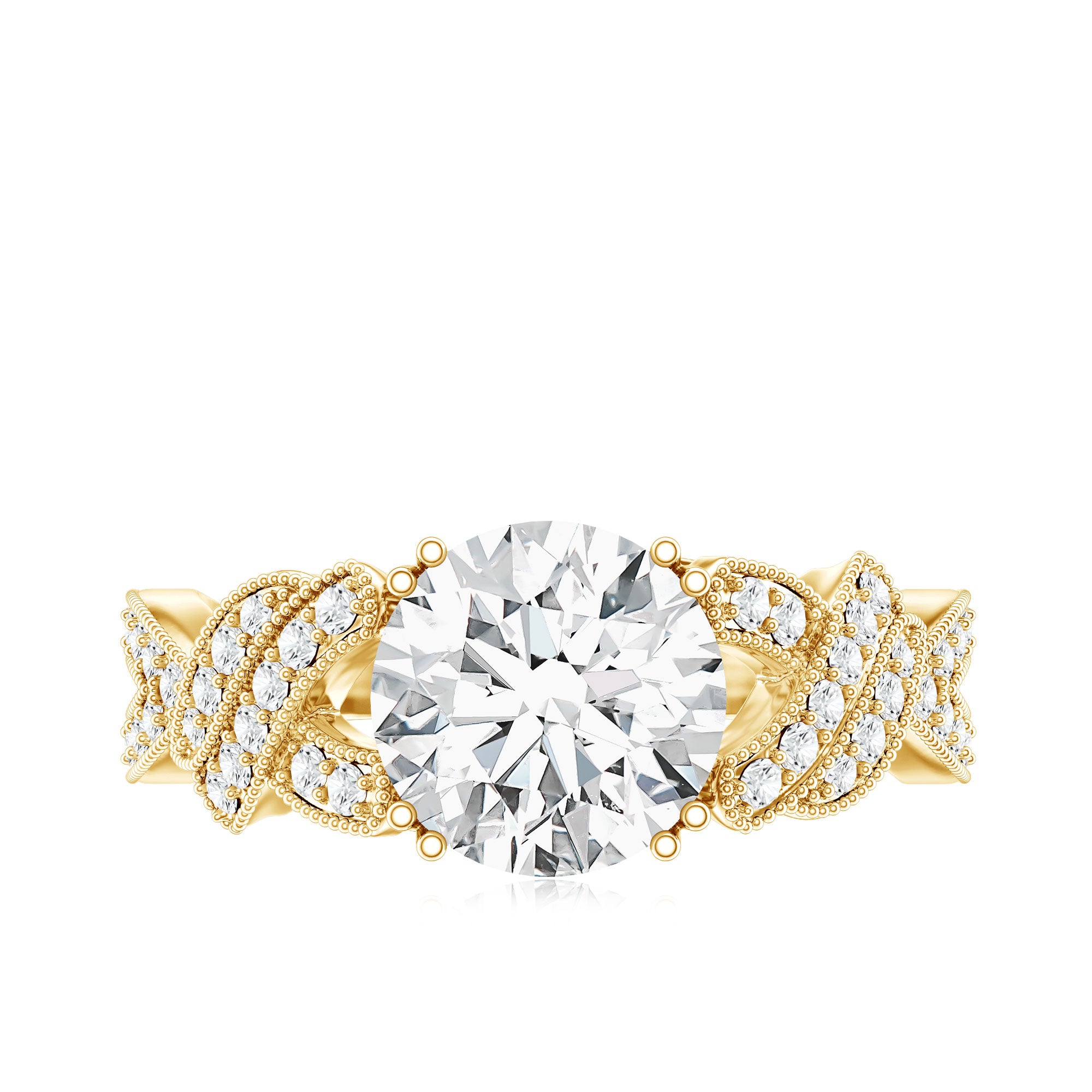 Rosec Jewels-8 MM Solitaire Lab Grown Diamond Non Traditional Engagement Ring