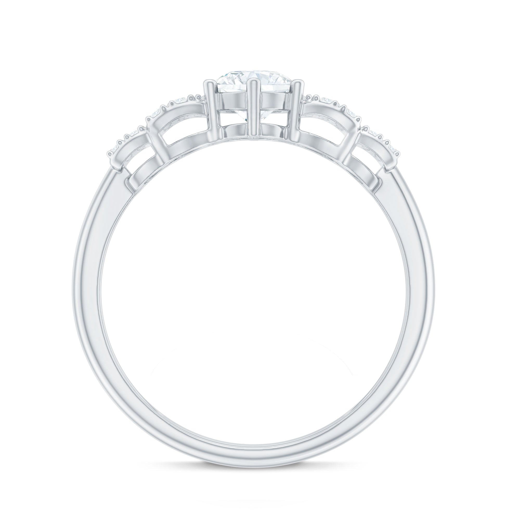 Certified Lab Grown Diamond Bow Engagement Ring Lab - ( EF-VS ) - Rosec Jewels