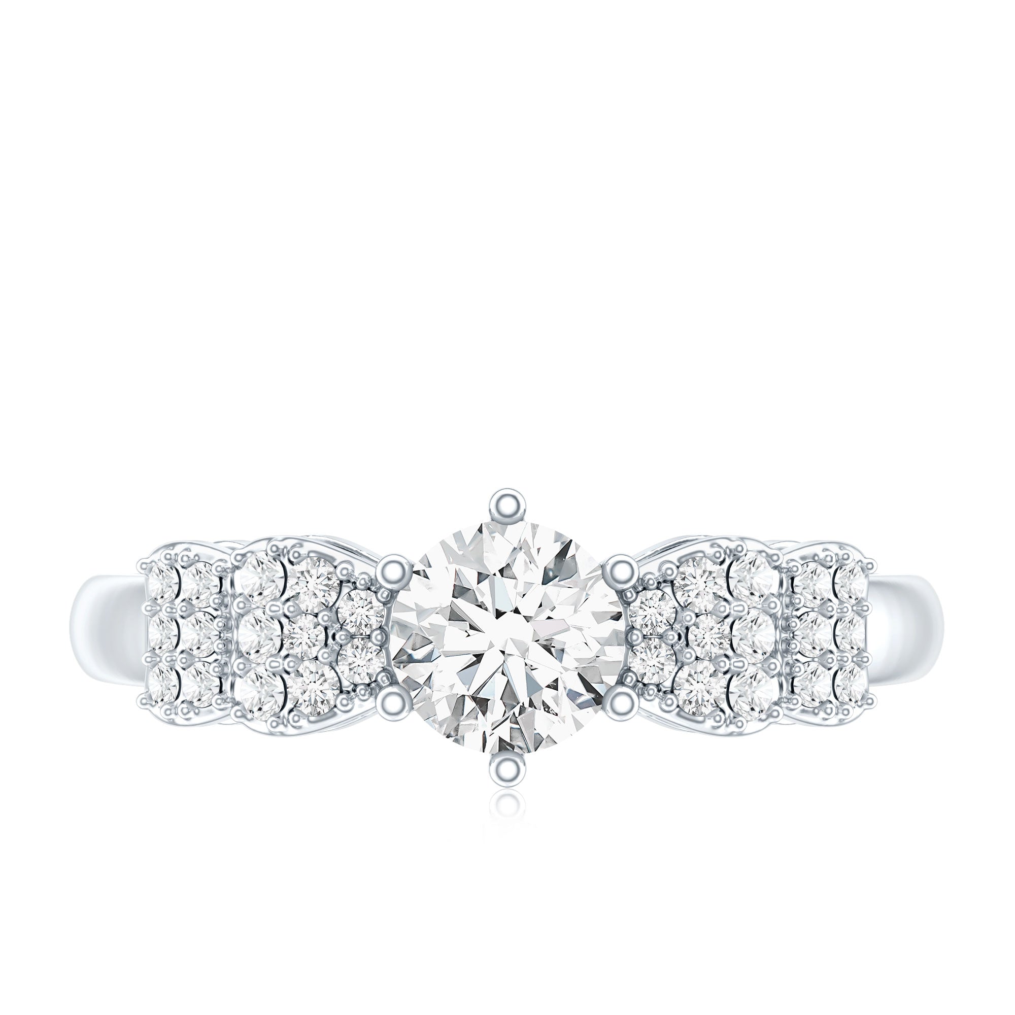 Certified Lab Grown Diamond Bow Engagement Ring Lab - ( EF-VS ) - Rosec Jewels