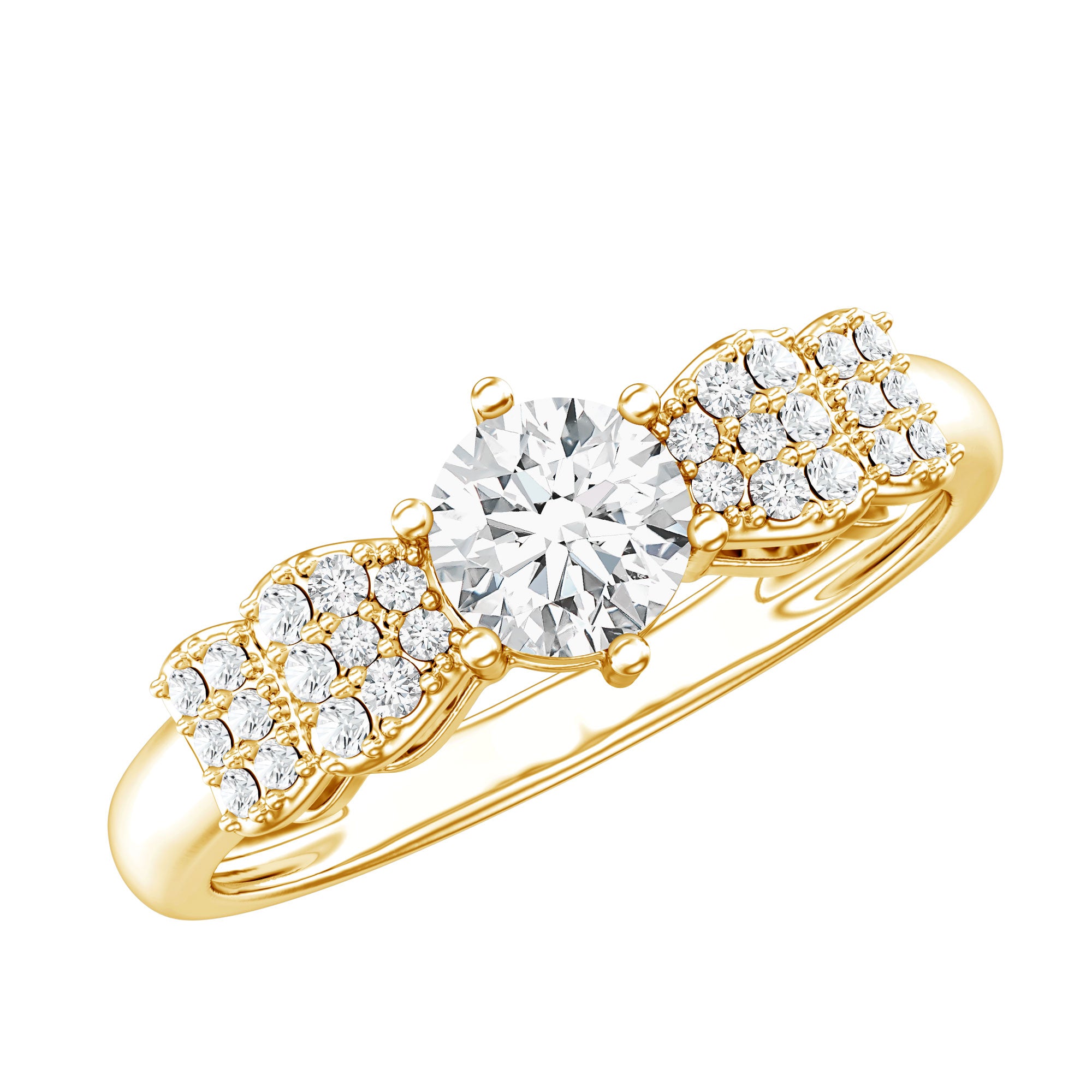 Certified Lab Grown Diamond Bow Engagement Ring Lab - ( EF-VS ) - Rosec Jewels