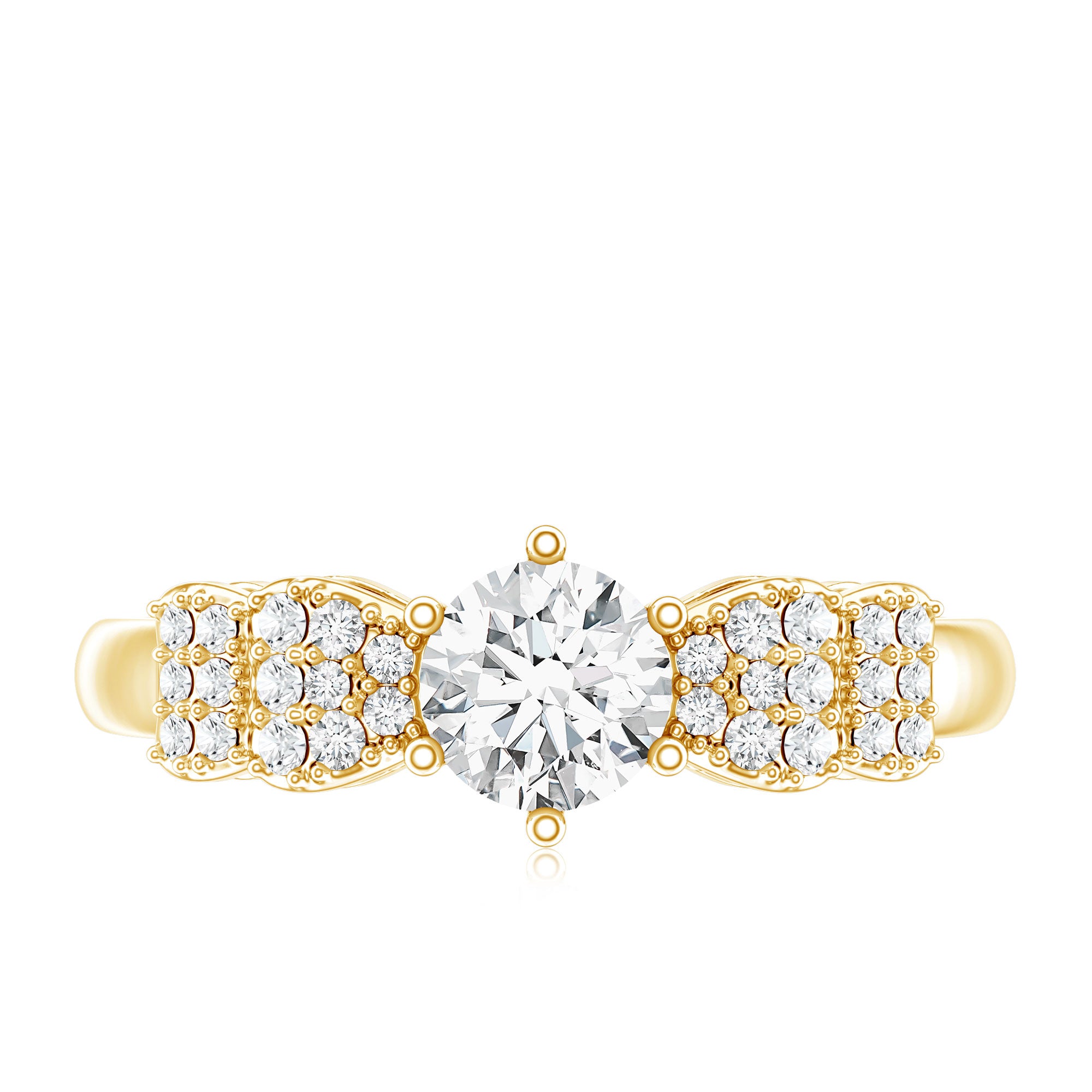Certified Lab Grown Diamond Bow Engagement Ring Lab - ( EF-VS ) - Rosec Jewels