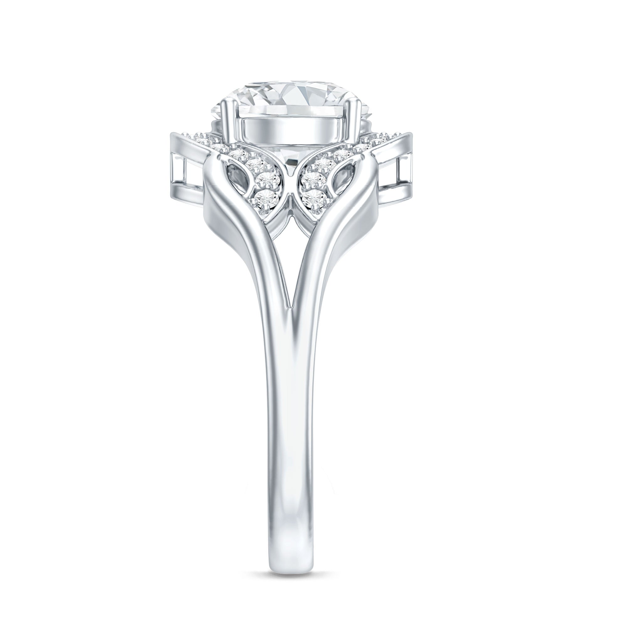 2 Carat Lab Grown Diamond Art Deco Engagement Ring Lab - ( EF-VS ) - Rosec Jewels