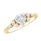 Lab Grown Diamond 6 MM Heart Shaped Engagement Ring Lab - ( EF-VS ) - Rosec Jewels