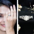 2 Carat Lab Grown Diamond Twisted Vine Engagement Ring Lab - ( EF-VS ) - Rosec Jewels